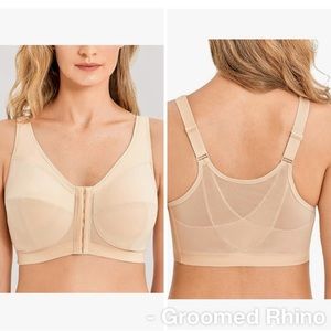 NWT Laudine Beige Full Coverage Front Closure Bra Size 42DD